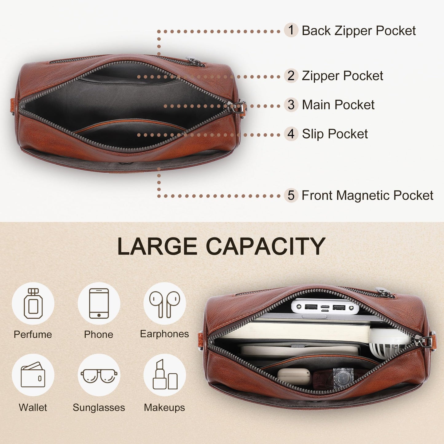 Genuine Leather Crossbody Purses Bag,Travel Casual Handbag,Small Shoulder Cross body Purse Trendy Gifts for Women