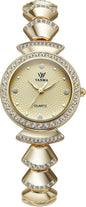 1080P Gold Watch for Women Small Round Face - Adjustable Rhinestone Chain Bracelet Watch Waterproof Ladies Quartz Wristwatch