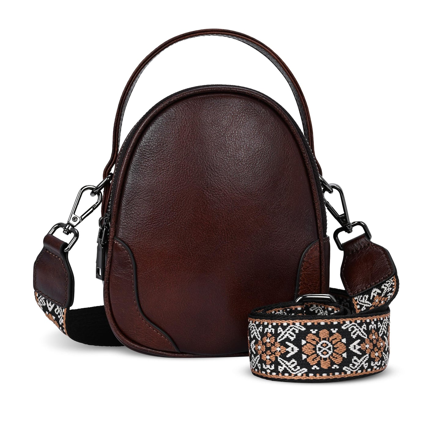 Iswee Small Crossbody Bag for Women Small Leather Shoulder Purse Phone Bag | Designer Satchel Handbags Ladies Pocketbooks with 2 Adjustable Strap 3-Way Carry Multi-pocket Organizer Mini Bag
