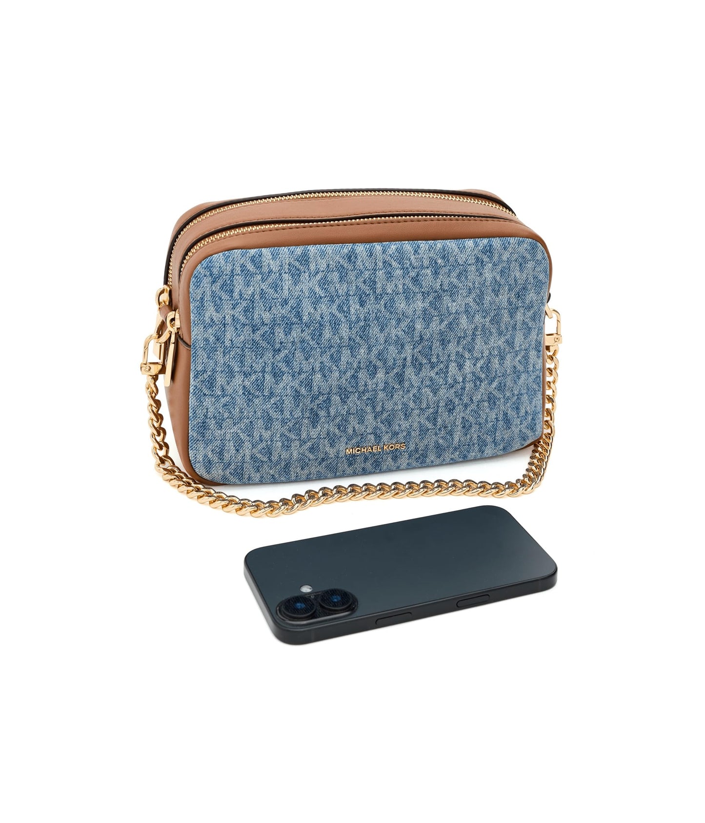 Michael Kors Bryant Medium Double Zip Chain Camera Crossbody Bag