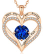 LOUISA SECRET Double Love Heart Birthstone Necklaces for Women, Birthday Gift for Girlfriend, Anniversary Jewelry Gift for Her, 925 Sterling Silver Jewelry Christmas Anniversary Birthday Present Gifts for Wife Girlfriend Mom Grandma Daughter