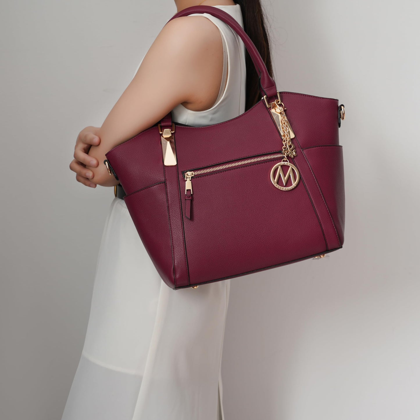 MKF Collection Tote Bag for Women Vegan Leather Shoulder Bag – Top-Handle Purse, Ladies Handbag by Mia K