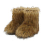 Wnshonzy Fur Boots for Women Snow Furry Fluffy Platform Flat Ankle Mini Boot Winter Round Toe Y2k Comfortable Mid-Calf Short Outdoor 2025