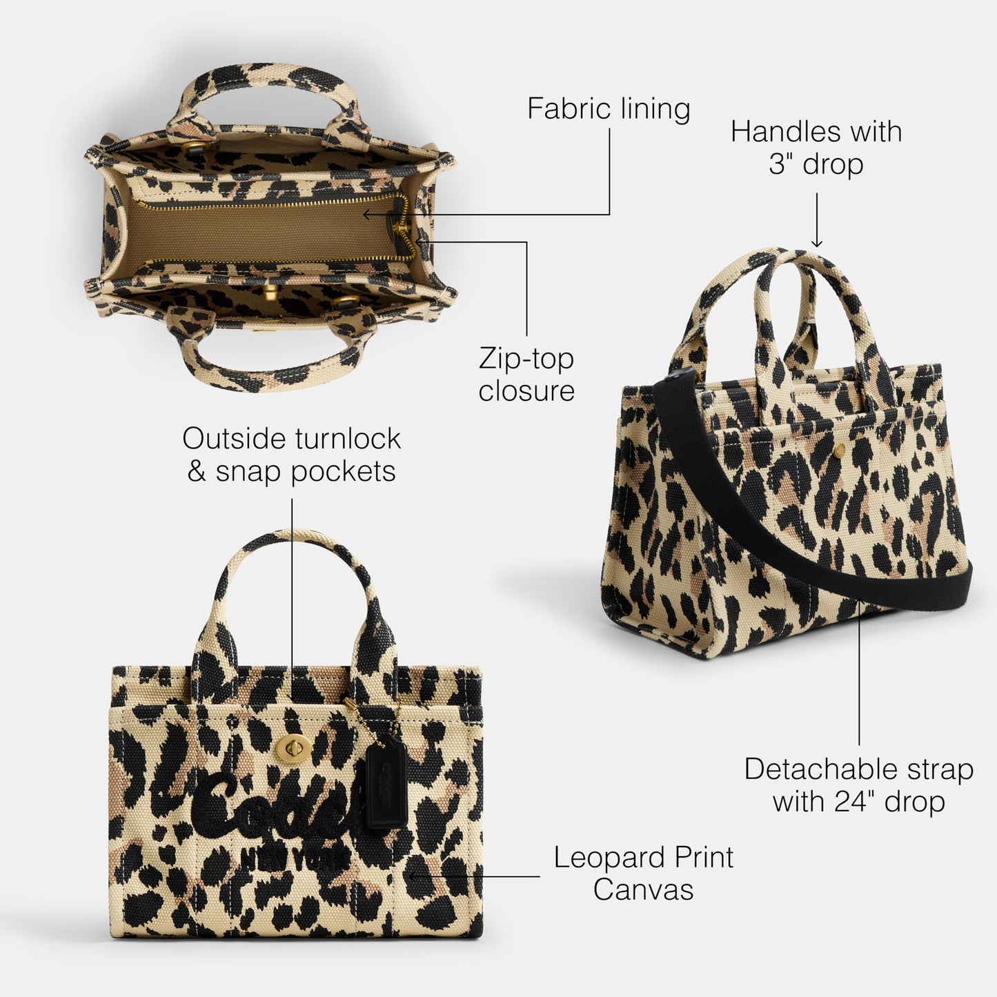 Coach Women's Leopard Cargo Tote 20