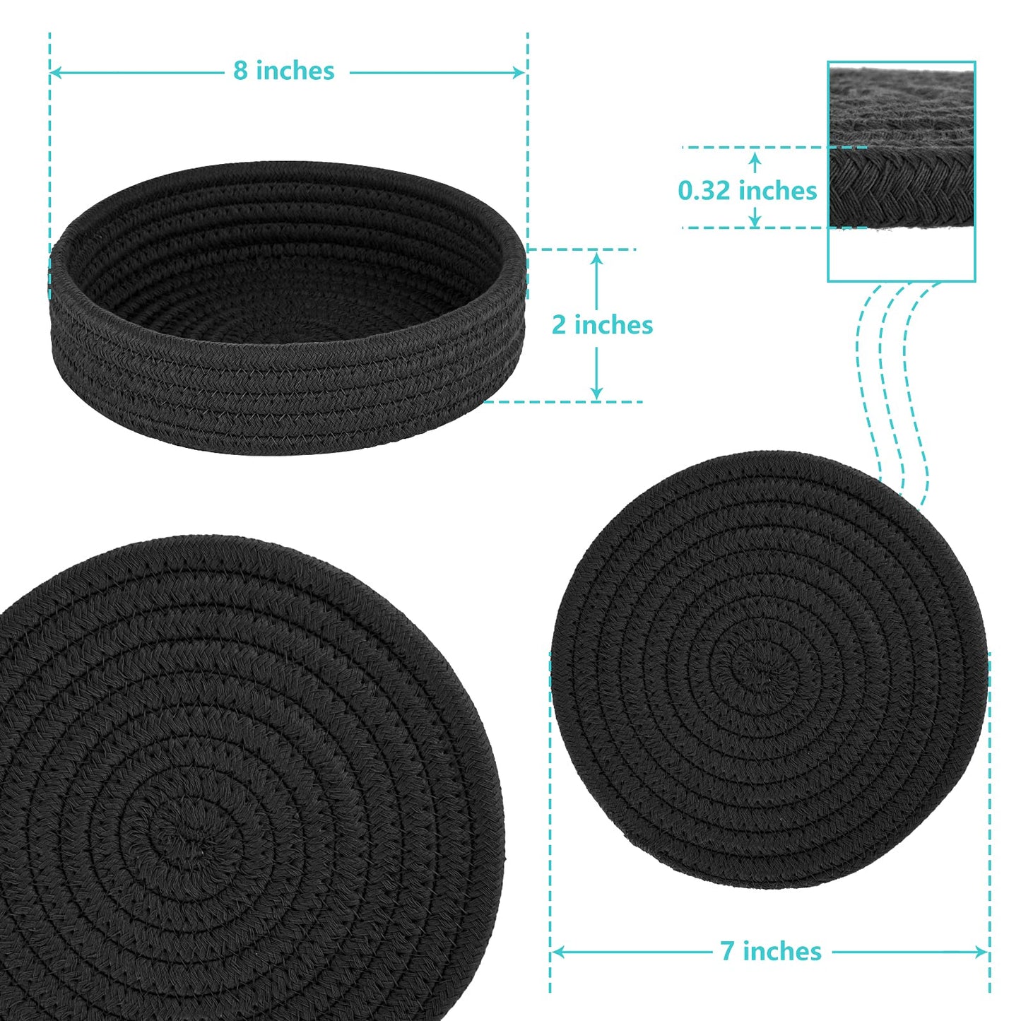 Heat-Resistant Trivet Set for Hot Pots & Pans with Storage Basket