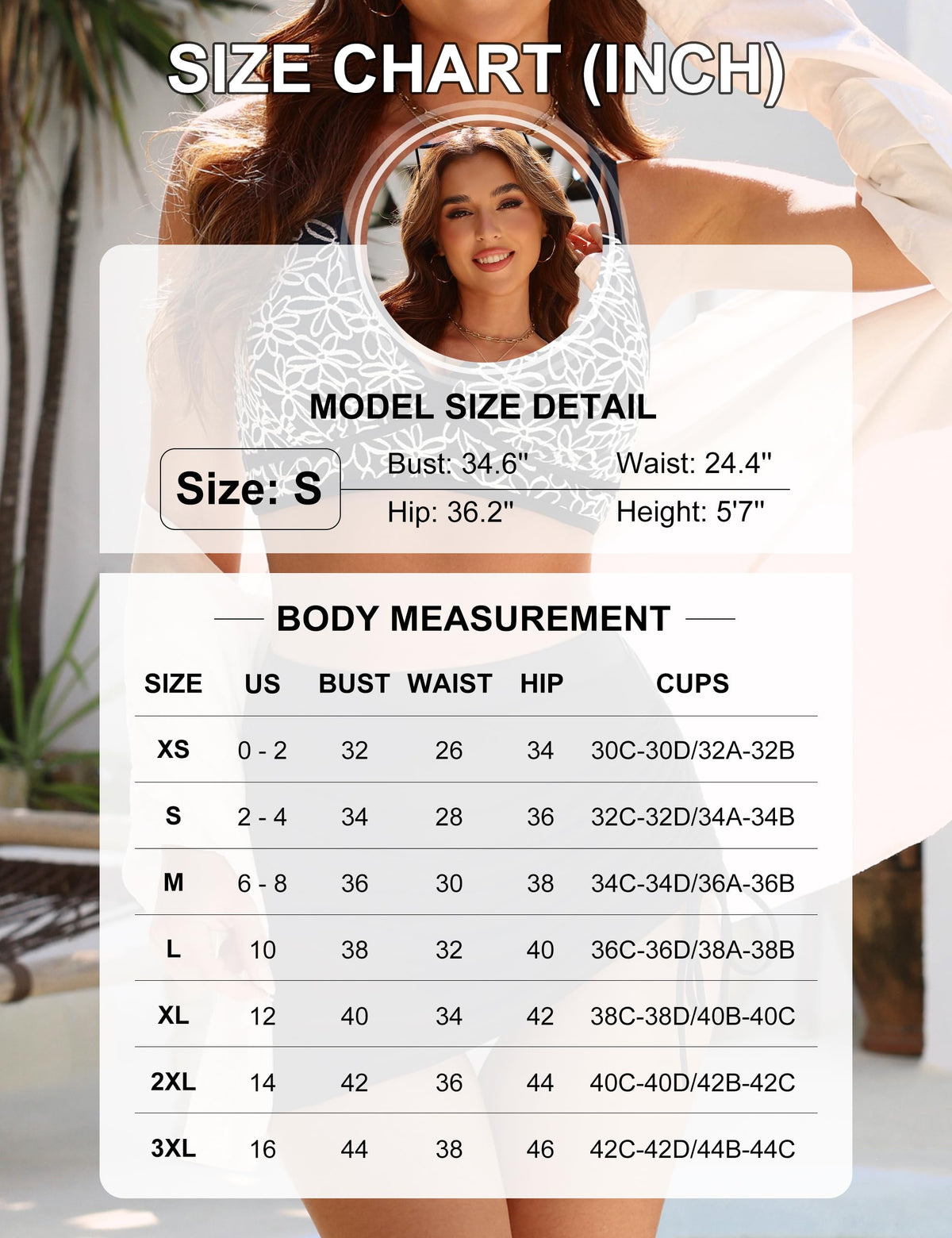 BMJL Womens High Waisted Bikini Sets Modlily Tummy Contol Swimsuits Skirt Floral Embroidery Top Mesh Swimwear(M,Army Green)