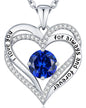 CDE Forever Love Heart Necklaces for Women, Wedding Anniversary, Valentine's，Birthday Mothers Christmas Day Gifts for Mom, Mother, Wife, S925 Silver Jewelry with Birthstone Pendant