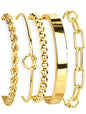 Gokeey Gold Bracelets Set for Women Non Tarnish, Waterproof 14K Gold Plated Sterling Silver Chunky Cuff Bracelet Stackable Gold Bangles Bracelet for Women Trendy Fashion Accessories Tie Knot Cuban Rope Paperclip Beaded Bracelet Stack Jewelry Mothers Day G
