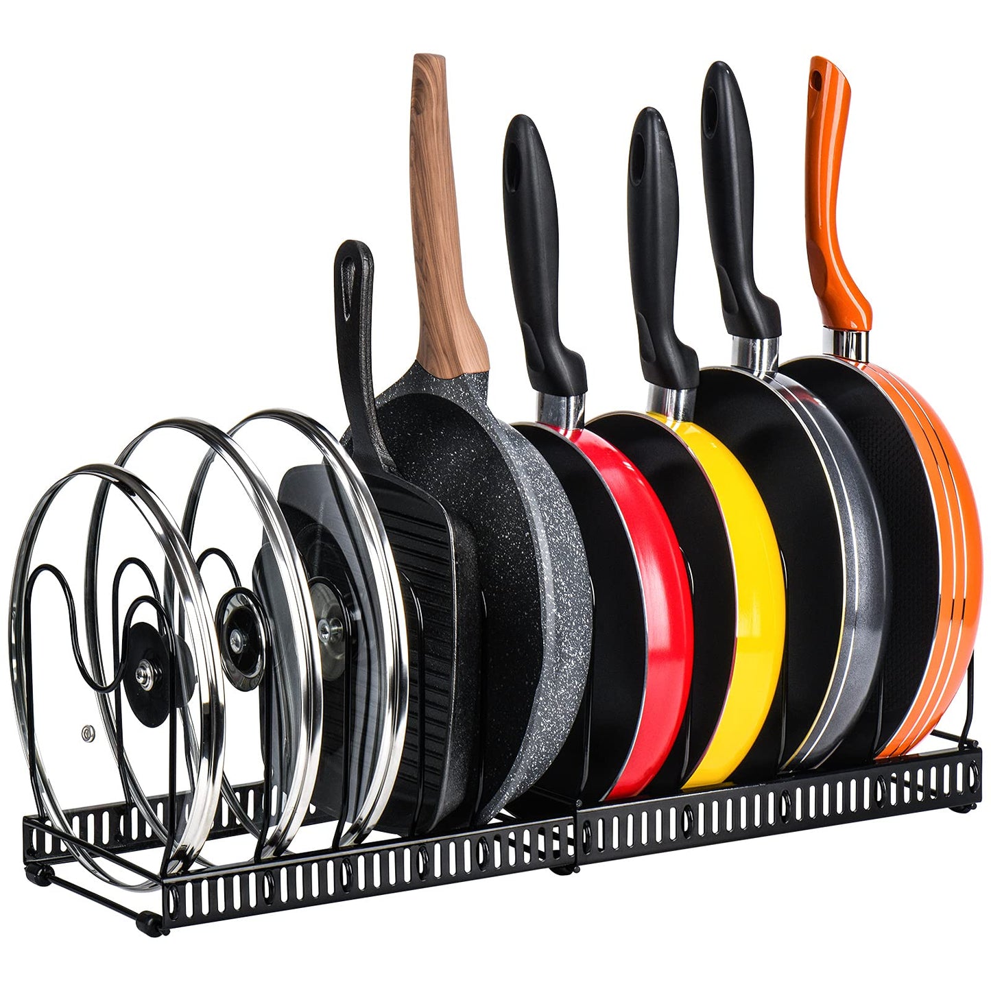 Adjustable Cookware Organizer Rack for Pots, Pans & Lids