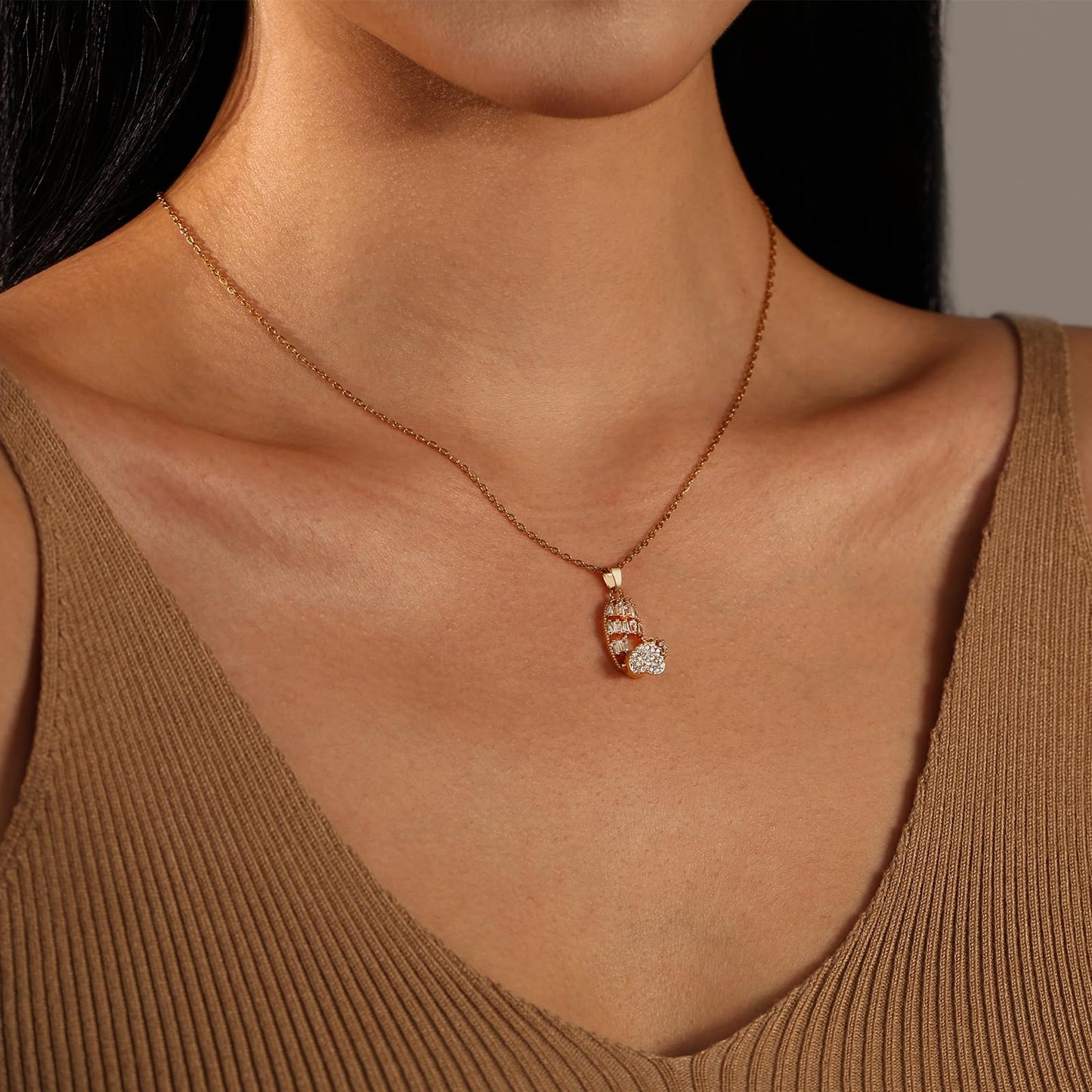 Dainty Gold Necklace for Women, 18K Real Gold Plated Necklace, White Gold Cross Silver Necklace, Cubic Zirconia Necklace, Birthday Gifts for Women Jewelry