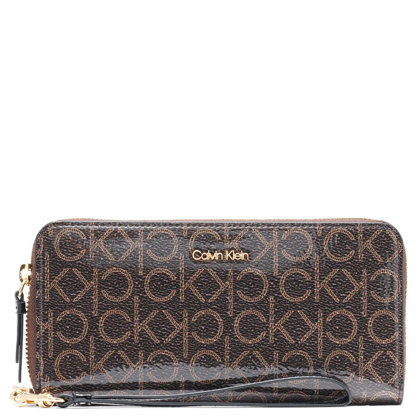 Calvin Klein Women's Key Item Saffiano Continental Zip Around Wallet With Wristlet Strap