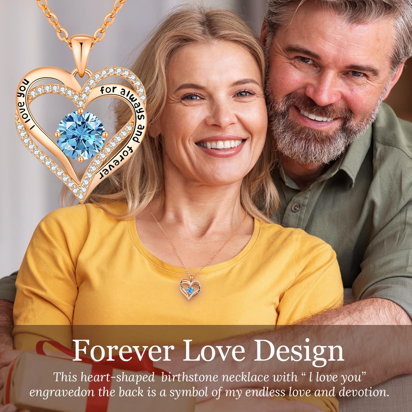 CDE Forever Love Heart Necklaces for Women, Wedding Anniversary, Valentine's，Birthday Mothers Christmas Day Gifts for Mom, Mother, Wife, S925 Silver Jewelry with Birthstone Pendant