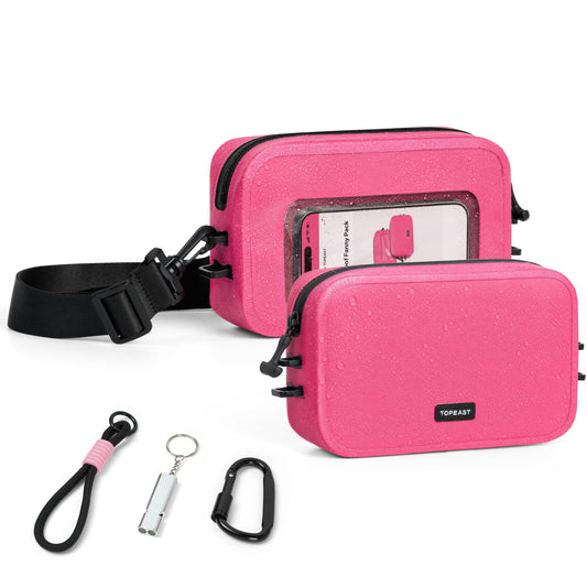TOPEAST Waterproof Fanny Pack for Women & Men, Waterproof Belt Bag with Phone Pouch, Adjustable Crossbody & Waist Pack for Swimming, Hiking, Beach & Outdoors Essentials, Blue