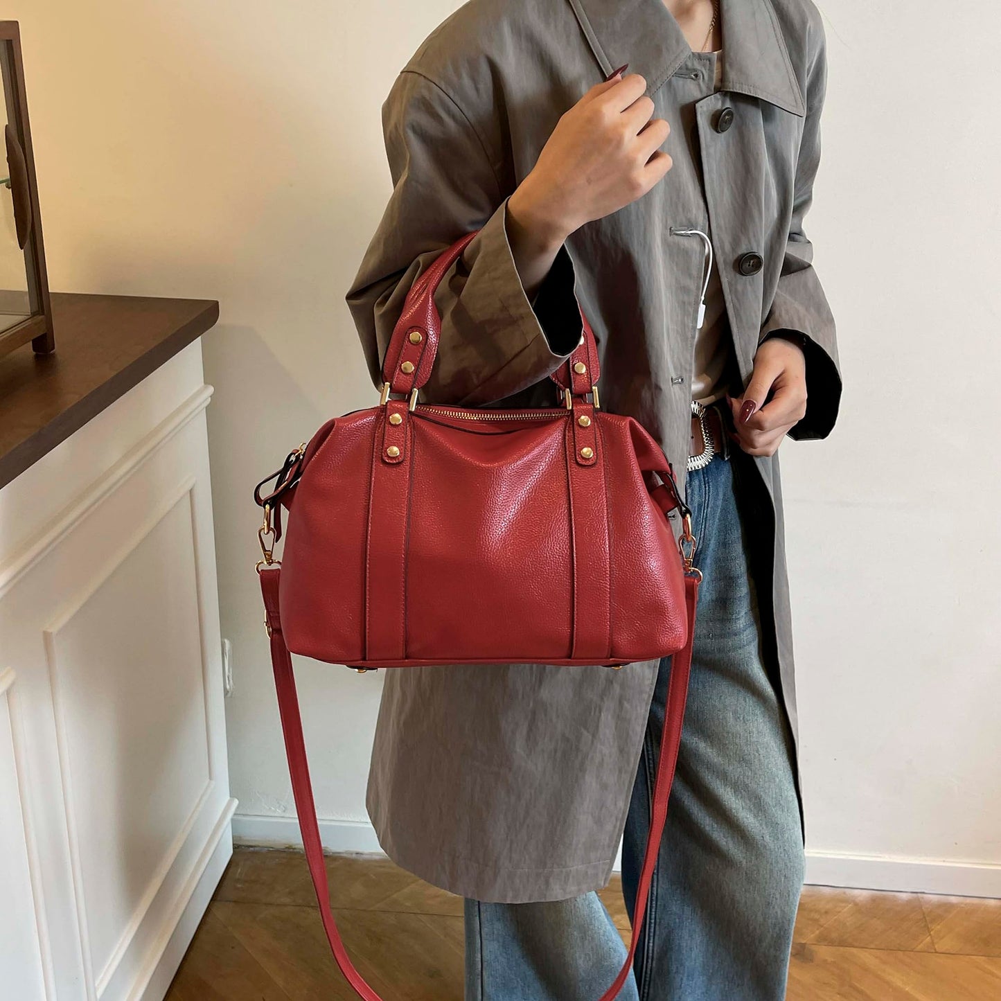Handbags and Purses for women Vegan Leather Tote Bag for Women Satchel Shoulder Bags Travel Purse with Compartments