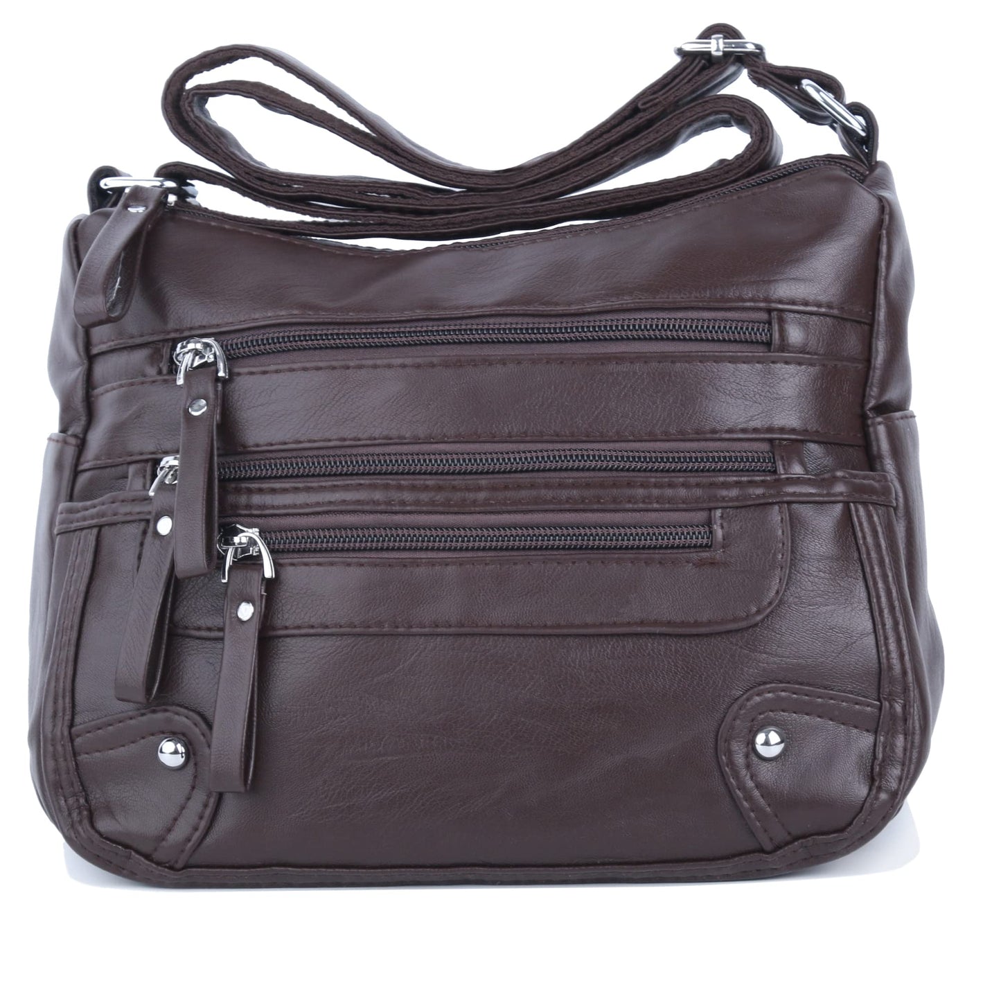 ELDA 10 Pockets Crossbody Purses for Women Medium Pocketbooks Lightweight Ladies Satchel Bag Multi Pocket Shoulder Handbag