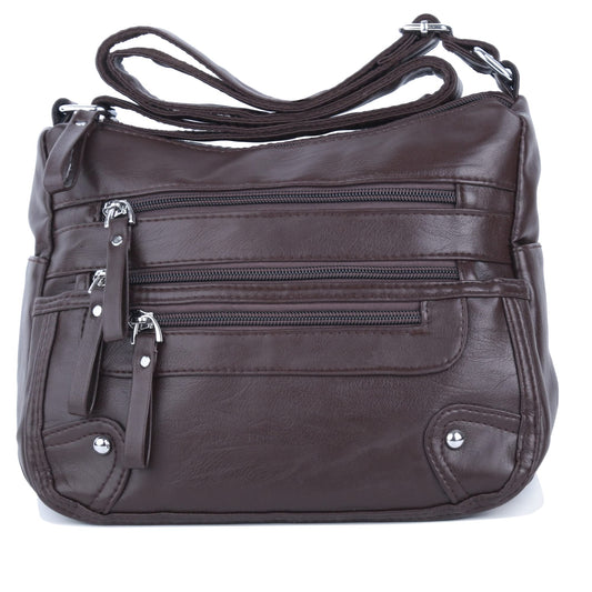 ELDA 10 Pockets Crossbody Purses for Women Medium Pocketbooks Lightweight Ladies Satchel Bag Multi Pocket Shoulder Handbag