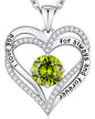 CDE Forever Love Heart Necklaces for Women, Wedding Anniversary, Valentine's，Birthday Mothers Christmas Day Gifts for Mom, Mother, Wife, S925 Silver Jewelry with Birthstone Pendant