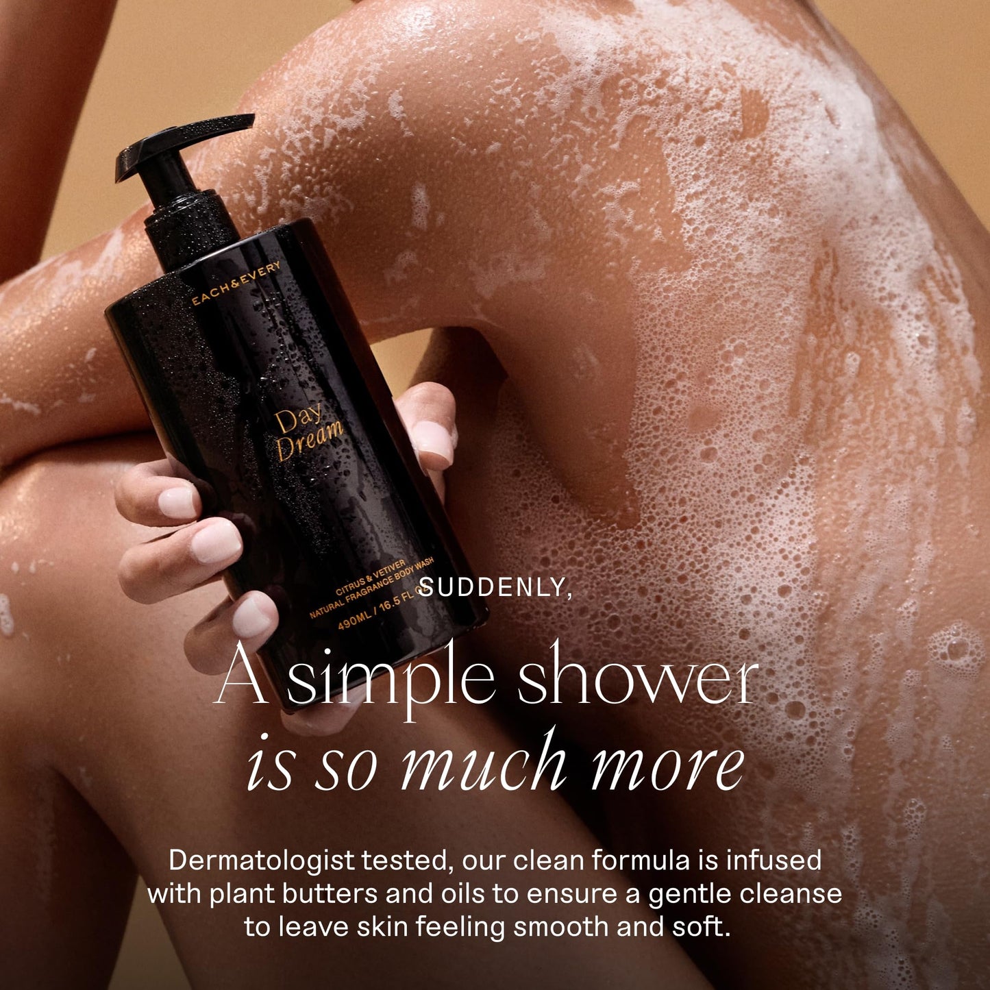 Each & Every Body Wash for Women and Men - Skin Feels Hydrated, Smooth & Soft - Ceramides, Lactic Acid AHA & Moringa Oil - 100% Natural Fragrance Gel - Eternal Summer, Coconut & Lime - 16.5 Fl Oz