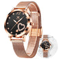 OLEVS Women's Watch Luxury Dress Rose Gold Women Slim Thin Lightweight Watch Stainless Steel Mesh Watches Fashion Waterproof Ladies Wrist Watch Black White Blue Face,Adjustable Bracelet