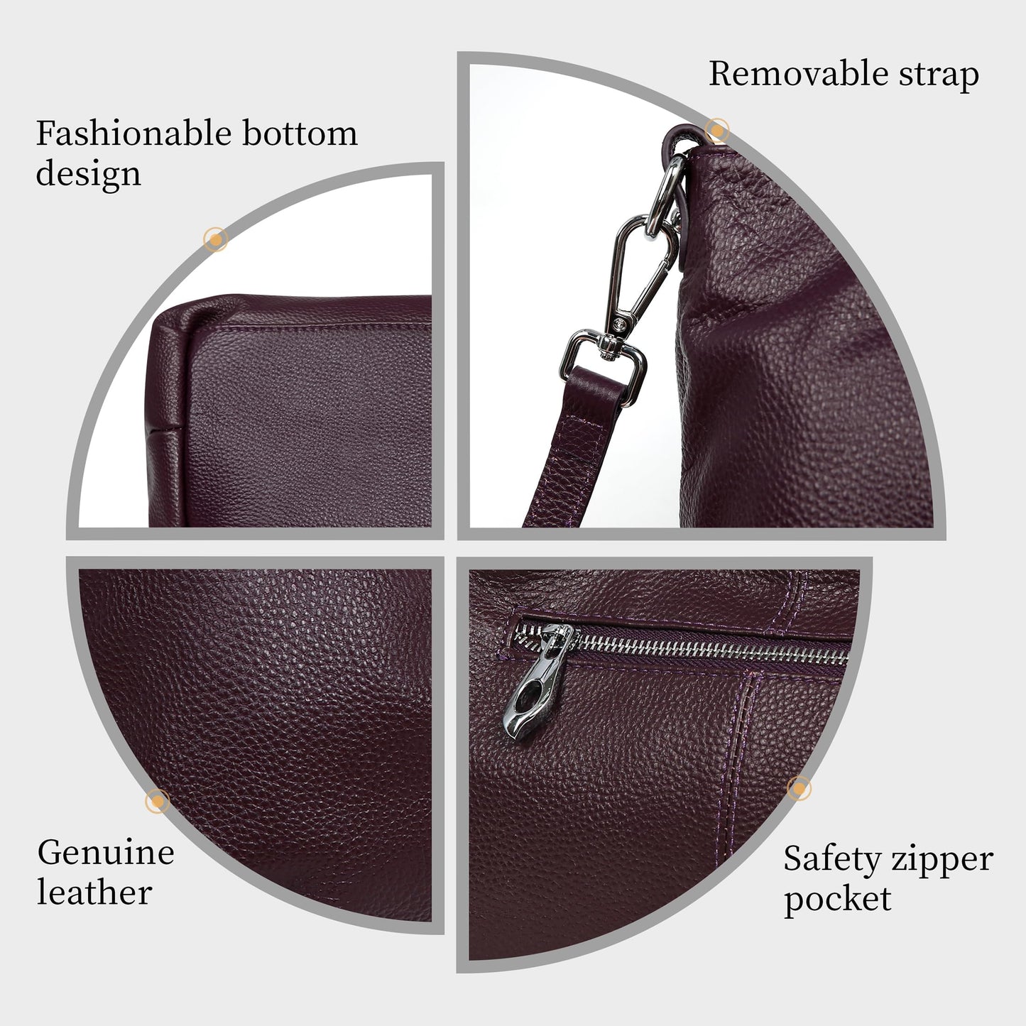 Iswee Leather Satchel Women Purse and Handbag Crossbody Shoulder Bag Hobo | Genuine Cowhide Leather Tote Top Handle Bag Soft & Durable Medium Size Bags with Detachable Multiple Pocketbooks Trendy