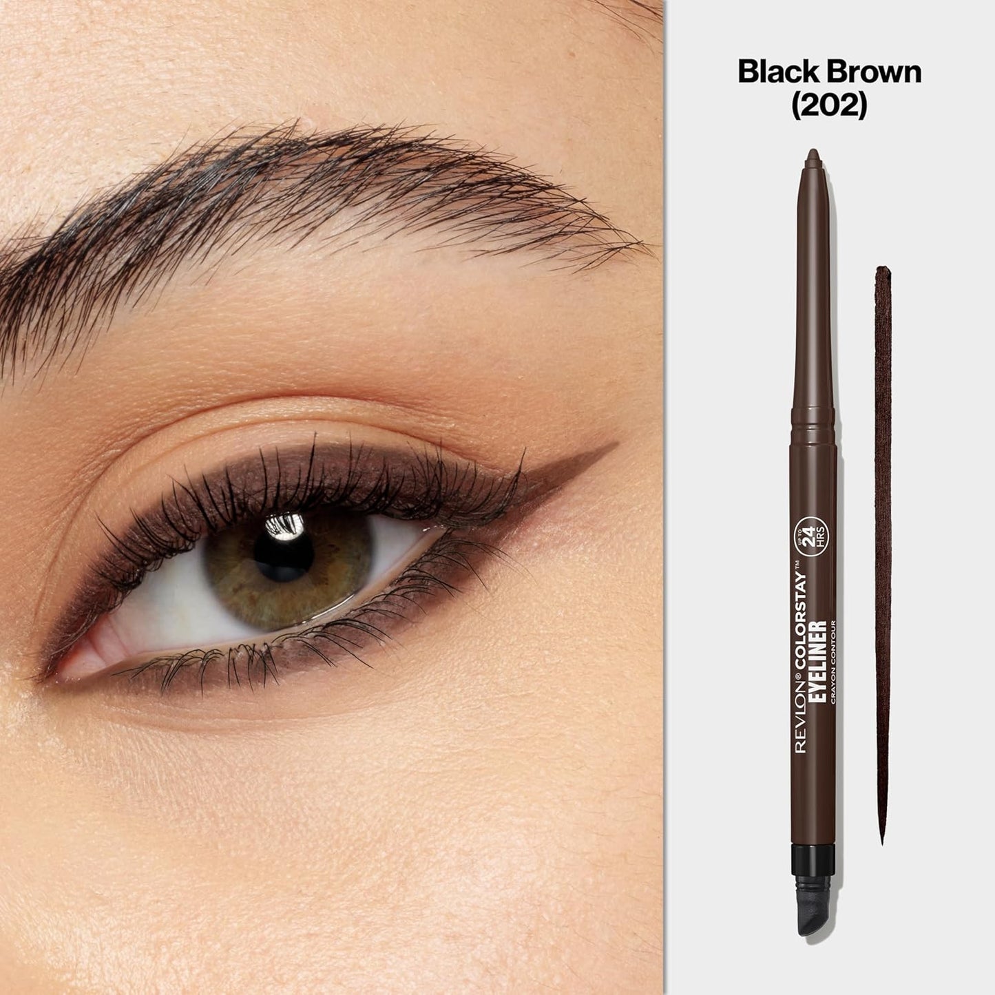 Revlon ColorStay Pencil Waterproof Eyeliner, Smudge-Proof, Eye Makeup with Built-In Sharpener, Long-Lasting, Matte Finish, 201 Black, 2 pack