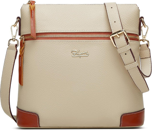 BOYATU Leather Crossbody Bag for Women: Designer Shoulder Purse for Travel - Trendy Genuine Leather Handbag for Everyday