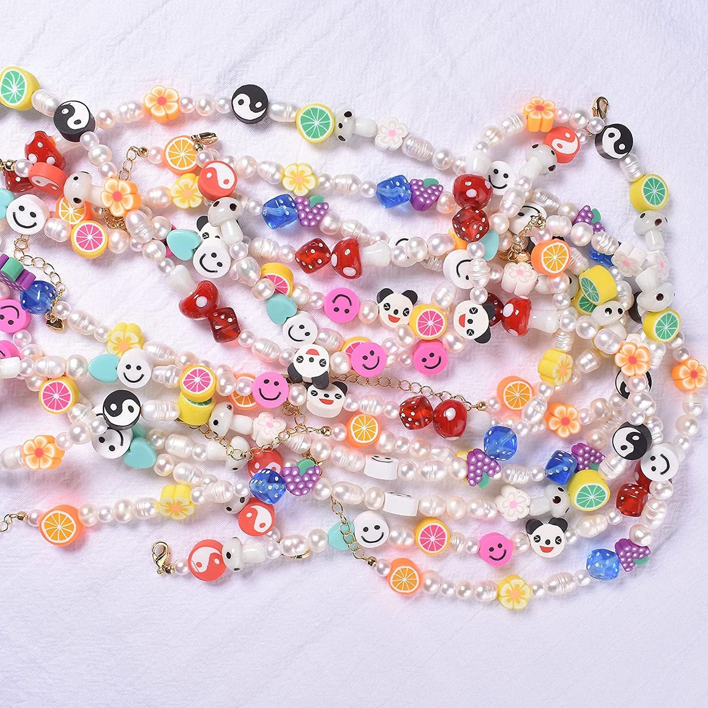 Natural Freshwater Pearl Fun Flirty Beaded Choker Necklace Handmade Summer Boho Jewlery Gifts for Women Teen