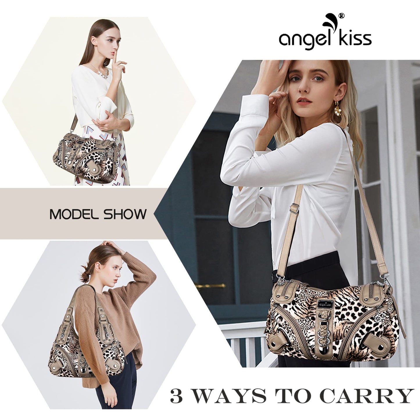 Angelkiss Hobo Purses and handbags for Women Satchel Handbag Women Purses Large Daily Shoulder Bags