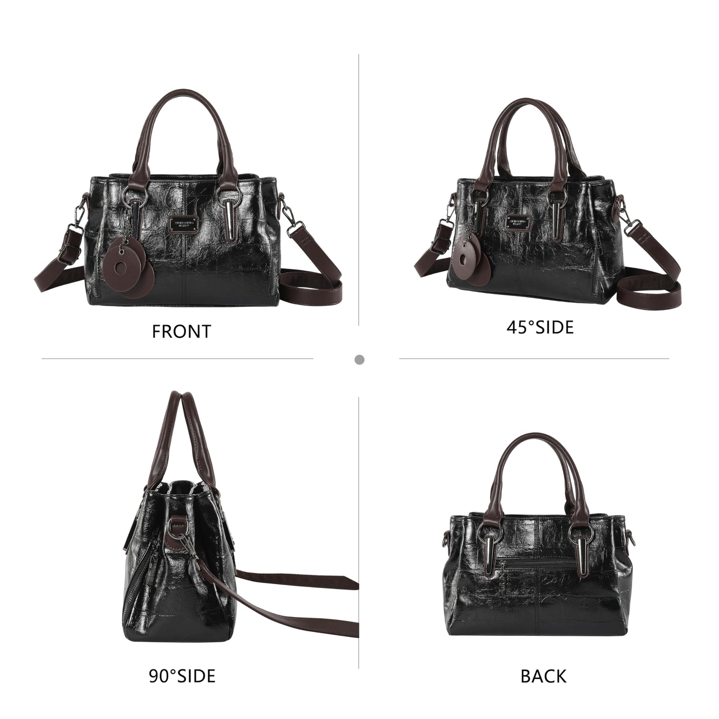 Handbags and Purses for women Vegan Leather Tote Bag for Women Satchel Shoulder Bags Travel Purse with Compartments