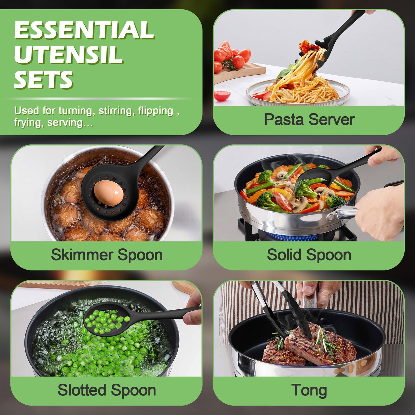 Homikit Silicone Cooking Utensils Set