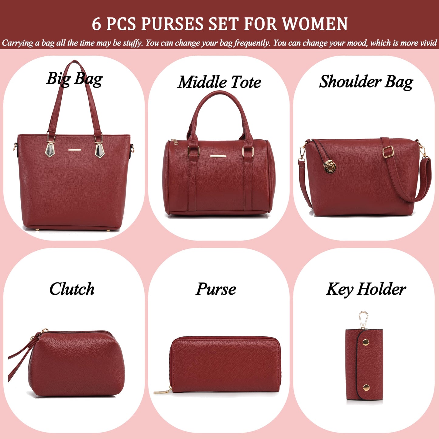 2E-youth Designer Purses and Handbags for Women Satchel Shoulder Bag Tote Top Handle Bag