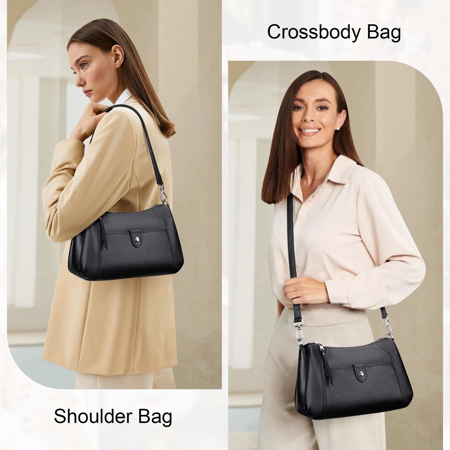 Over Earth Genuine Leather Small Hobo Crossbody Bags for Women Shoulder Purses and Handbags