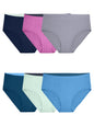 Fruit of the Loom Women's Breathable Underwear (Regular & Plus Size), Hi Cut-Micro Mesh-6 Pack Assorted Colors, 6