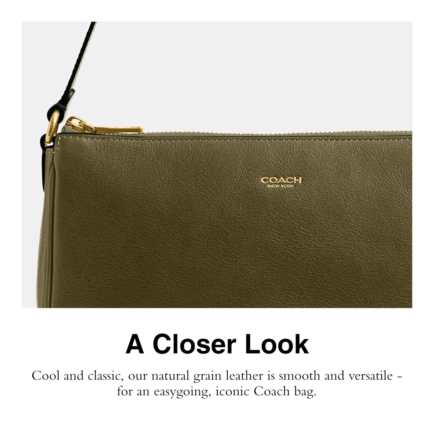 Coach Women's Natural Grain Leather Plaza Bag