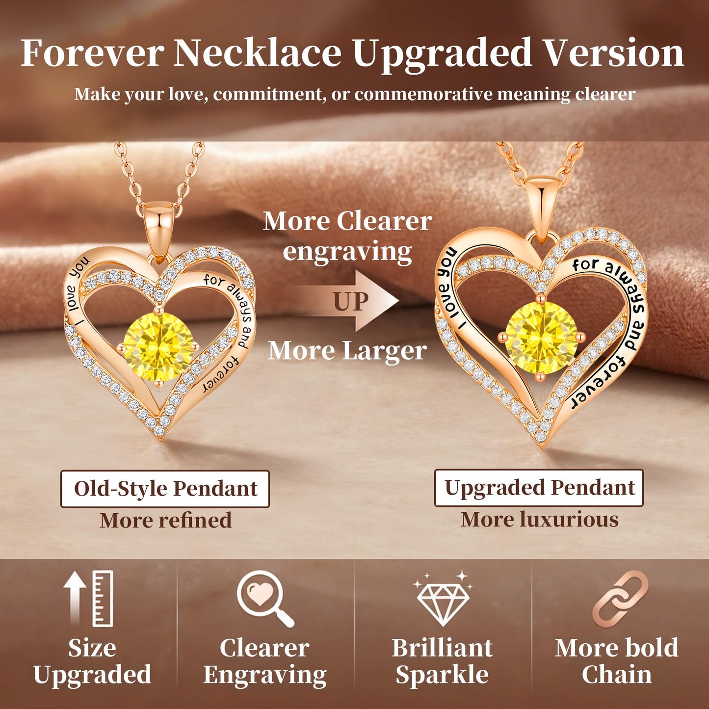 CDE Forever Love Heart Necklaces for Women, Wedding Anniversary, Valentine's，Birthday Mothers Christmas Day Gifts for Mom, Mother, Wife, S925 Silver Jewelry with Birthstone Pendant