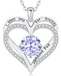 LOUISA SECRET Double Love Heart Birthstone Necklaces for Women, Birthday Gift for Girlfriend, Anniversary Jewelry Gift for Her, 925 Sterling Silver Jewelry Christmas Anniversary Birthday Present Gifts for Wife Girlfriend Mom Grandma Daughter