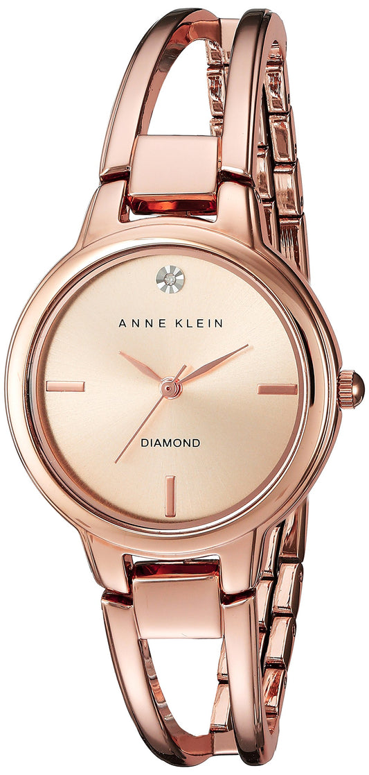 Women's Elegant Diamond Accent Watch – Stainless Steel Quartz Bracelet Watch