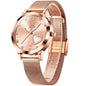 OLEVS Women's Small Wrist Rose Gold Tone Watch - Cute Diamond Heart Arabic Numerals Dial, Fashion Waterproof Mesh Bracelet Analog Dress for Ladies