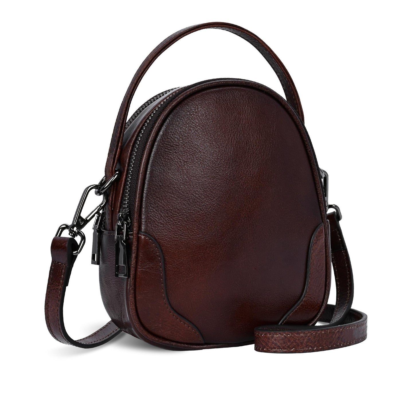 Iswee Small Crossbody Bag for Women Small Leather Shoulder Purse Phone Bag | Designer Satchel Handbags Ladies Pocketbooks with 2 Adjustable Strap 3-Way Carry Multi-pocket Organizer Mini Bag
