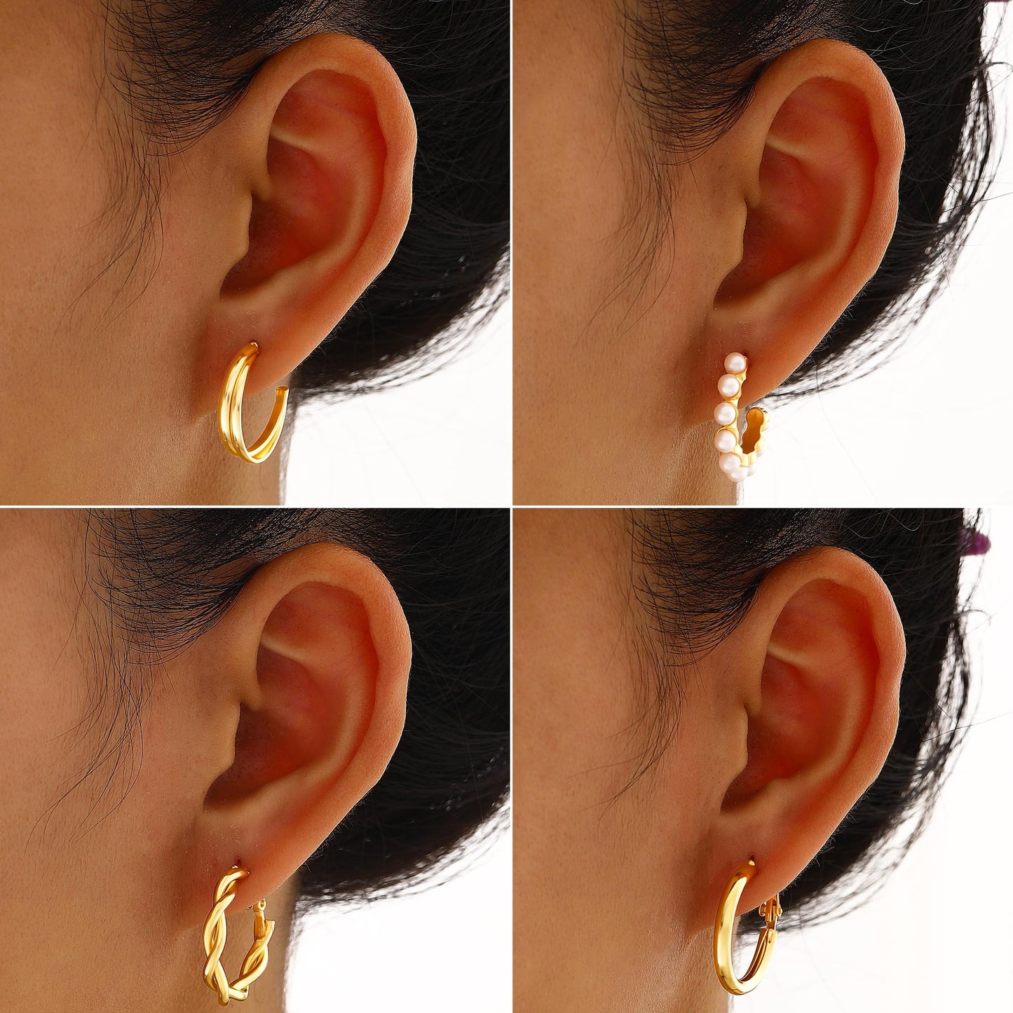 Jewelry 68 Pcs Gold Jewelry Set for Women with 7 Necklace, 17 Bracelet, 5 Hoop Earrings, 15 Stud Earrings, 24 Knuckle Rings for Women Jewelry Set for Women Gift