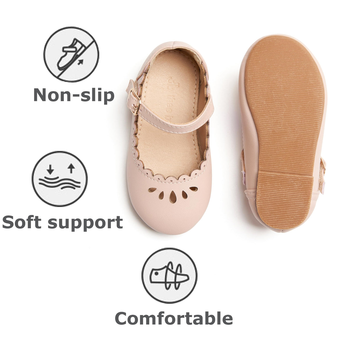 THEE BRON Toddler Mary Janes | Arch Support Leather Dress Shoes | Birthday Party Flats(AF440 Little Kid,Apricot/11M)THEE used Toddler Mary Janes | Arch Support Leather Dress Shoes | Birthday Part…