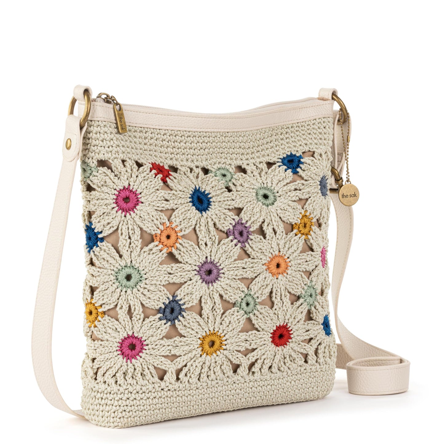 The Sak Lucia Crossbody Bag in Crochet, Convertible Purse with Adjustable Shoulder Strap