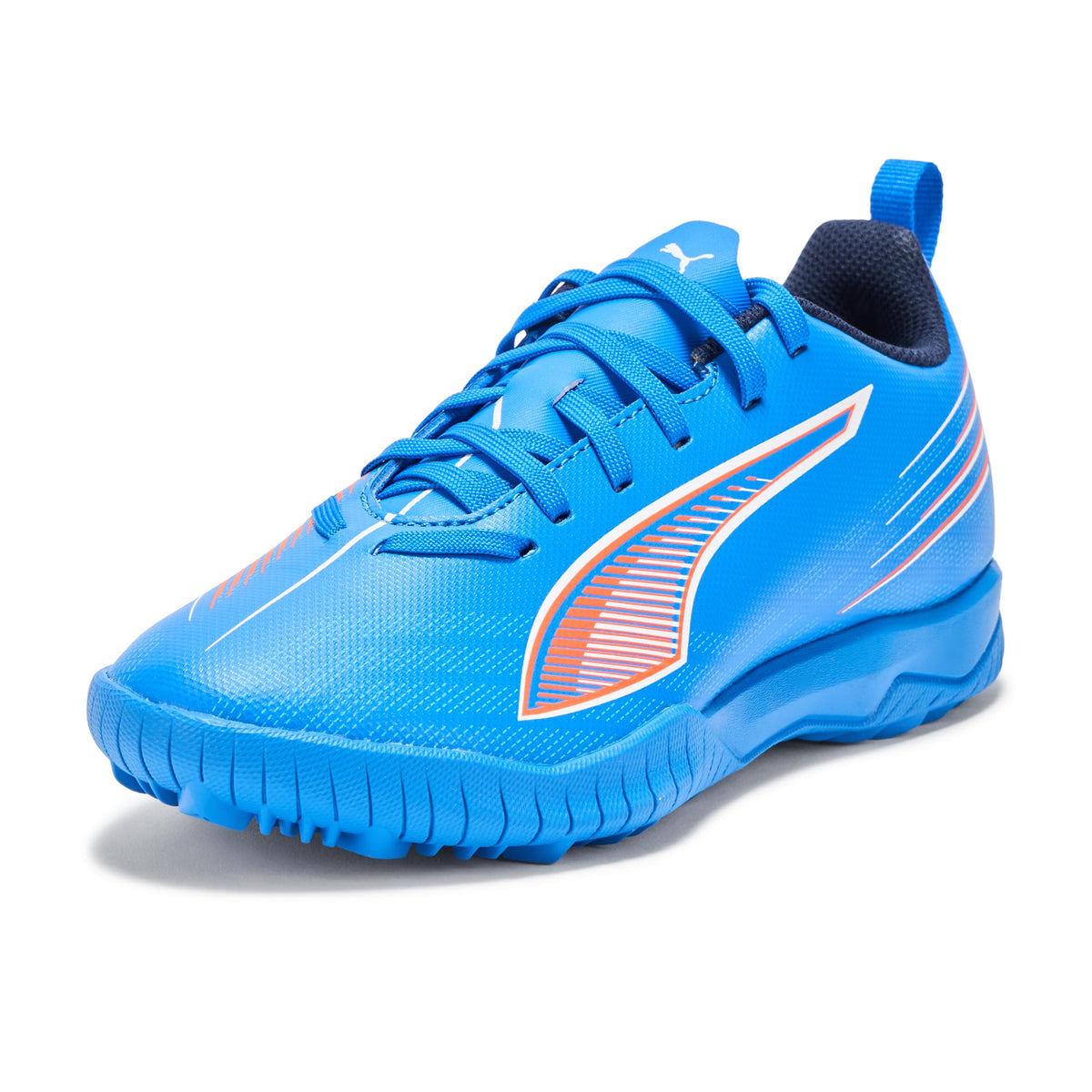 PUMA Unisex-Child Ultra Play Turf Training Soccer Cleats, Ultra Blue-White-Glowing Red AH25, Big Kid 4PUMA Unisex-Child Ultra Play Turf Training Soccer Cleats, Ultra Blue-White-Glowing Red…