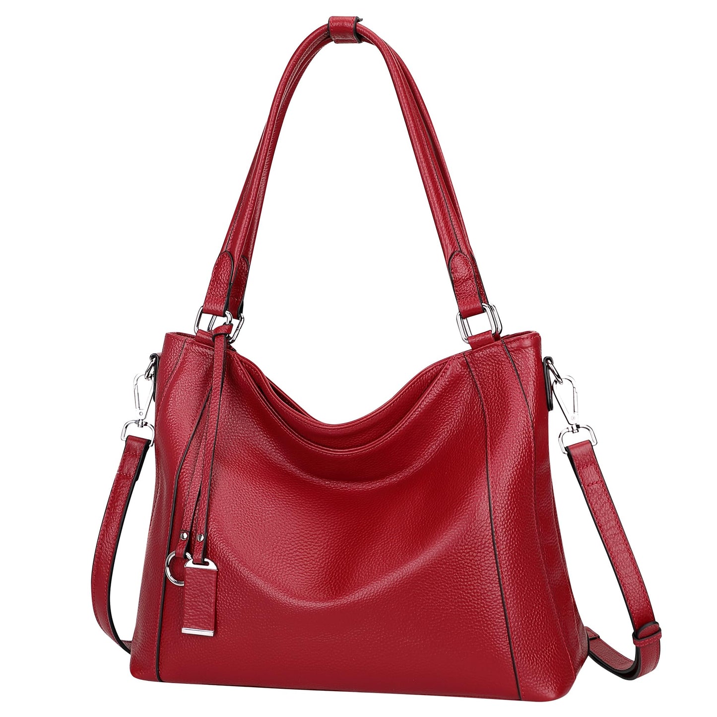 Over Earth Genuine Leather Purses for Women Large Hobo Bags Lady Shoulder Handbags with Detachable Strap