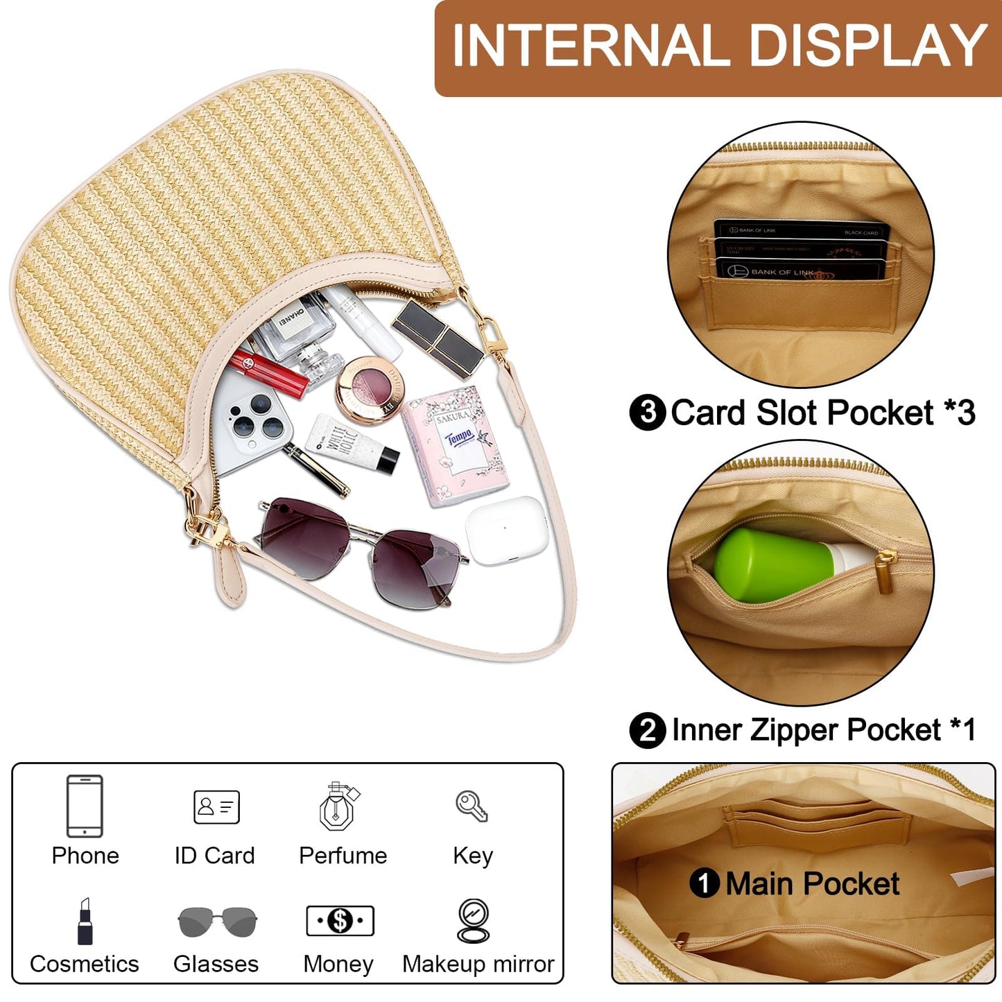 KKXIU Shoulder Bag for Women Cute Hobo Purses and Handbags Retro Clutch Underarm Purse | Cute