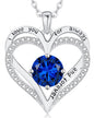 LOUISA SECRET Double Love Heart Birthstone Necklaces for Women, Birthday Gift for Girlfriend, Anniversary Jewelry Gift for Her, 925 Sterling Silver Jewelry Christmas Anniversary Birthday Present Gifts for Wife Girlfriend Mom Grandma Daughter