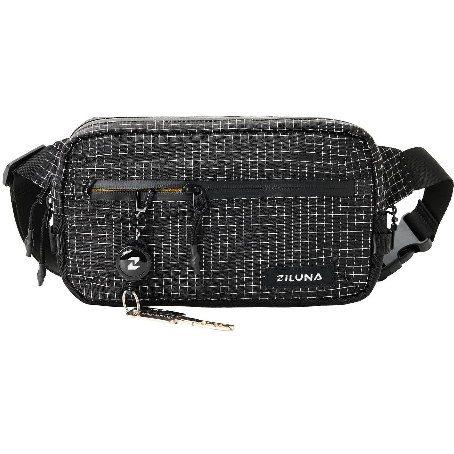 2L Sling Bag for Men & Women - Anti-Theft RFID Blocking Fanny Pack with Lockable Zippers, Water Resistant Lightweight Crossbody Bag for Travel Hiking Running Gym Walking Daily Use(Black)