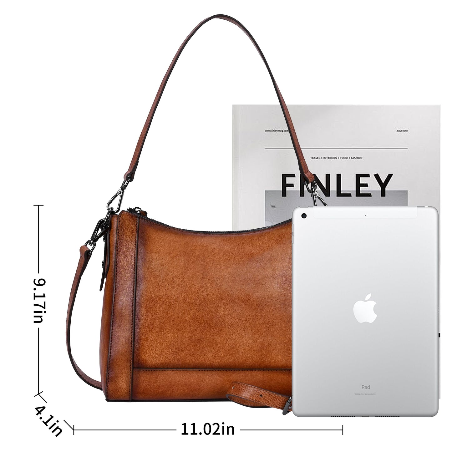 Iswee Leather Crossbody Bags for Women Shoulder Purse Medium Hobo Genuine Leather Satchel Purses and Handbags