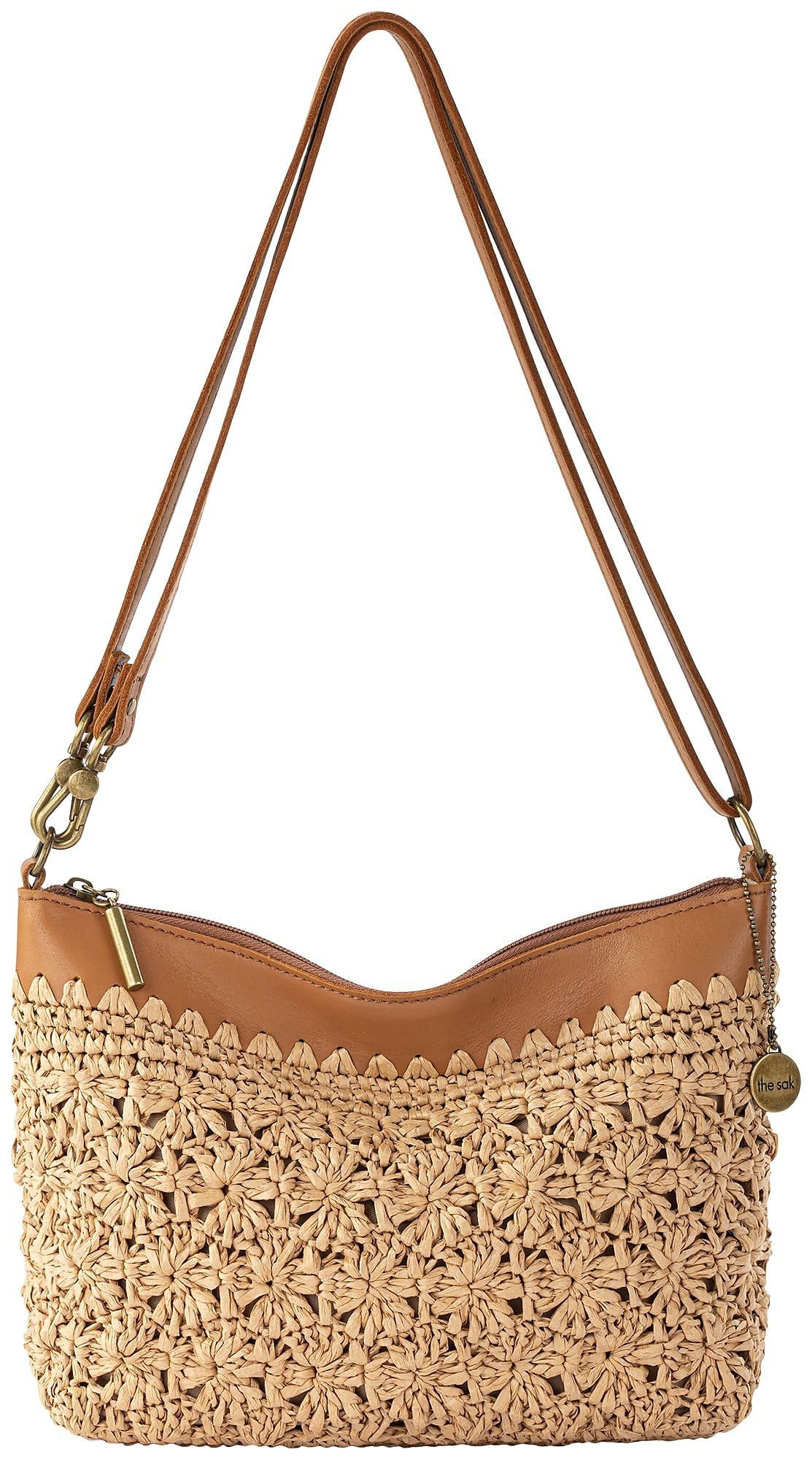 The Sak Lumi Convertible Crossbody Purse - Women's Handbag for Everyday & Travel, 3-in-1 Small Crossbody in Crochet & Leather