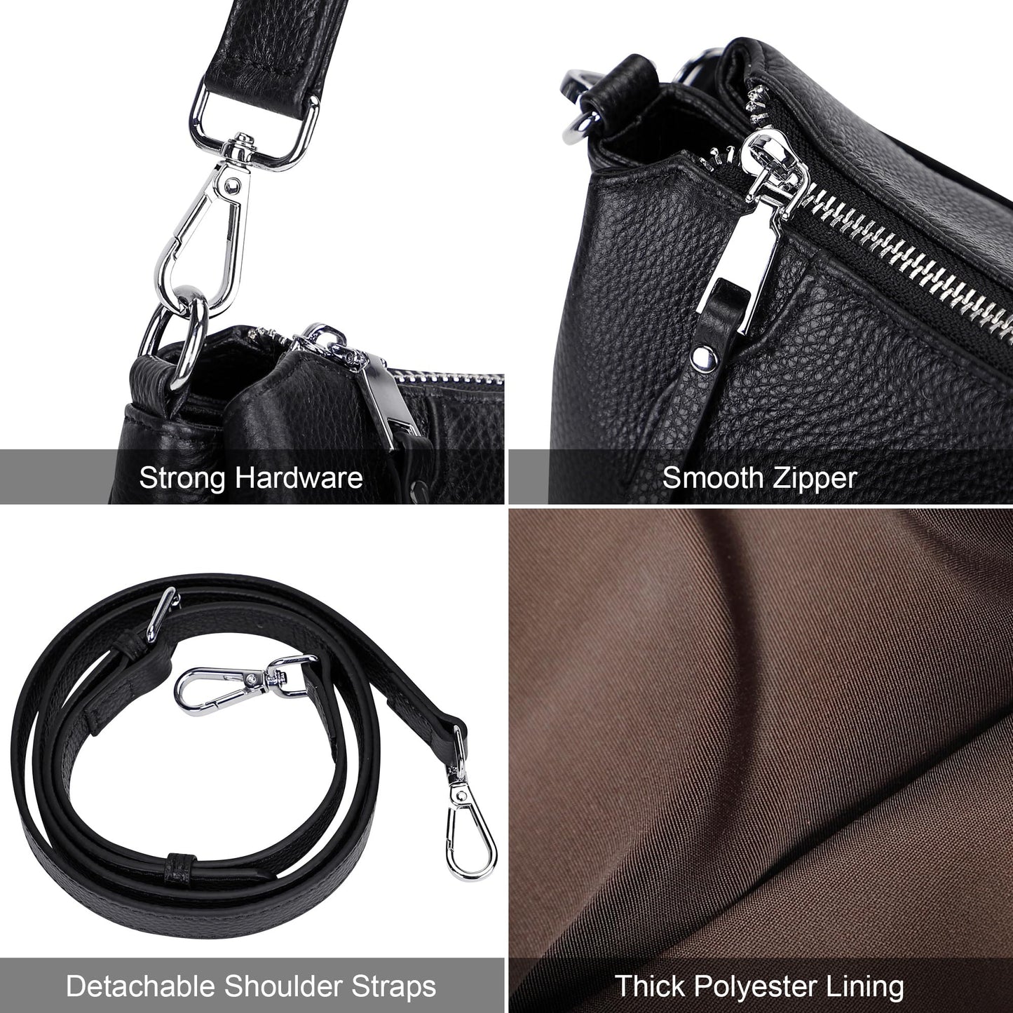 Over Earth Genuine Leather Small Hobo Crossbody Bags for Women Shoulder Purses and Handbags